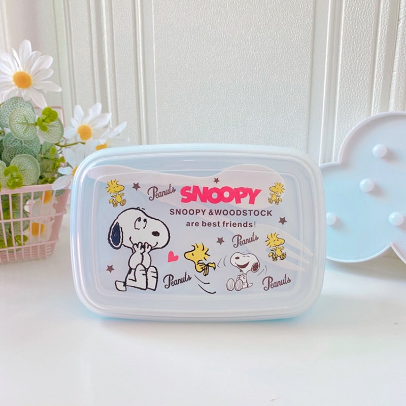 Kitchen Baking Tray Organizer - Kawaii Snoopy Lunch Box With Spoon
