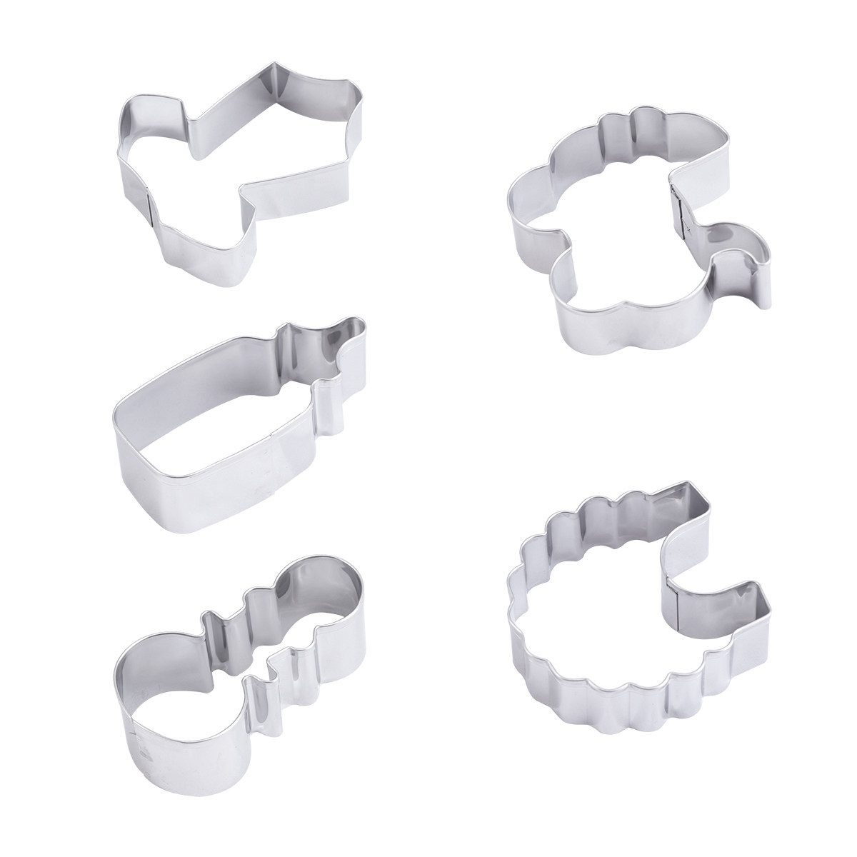 Kitchen Baking Set - 5Pcs Cookie Cutter Set Stainless Steel