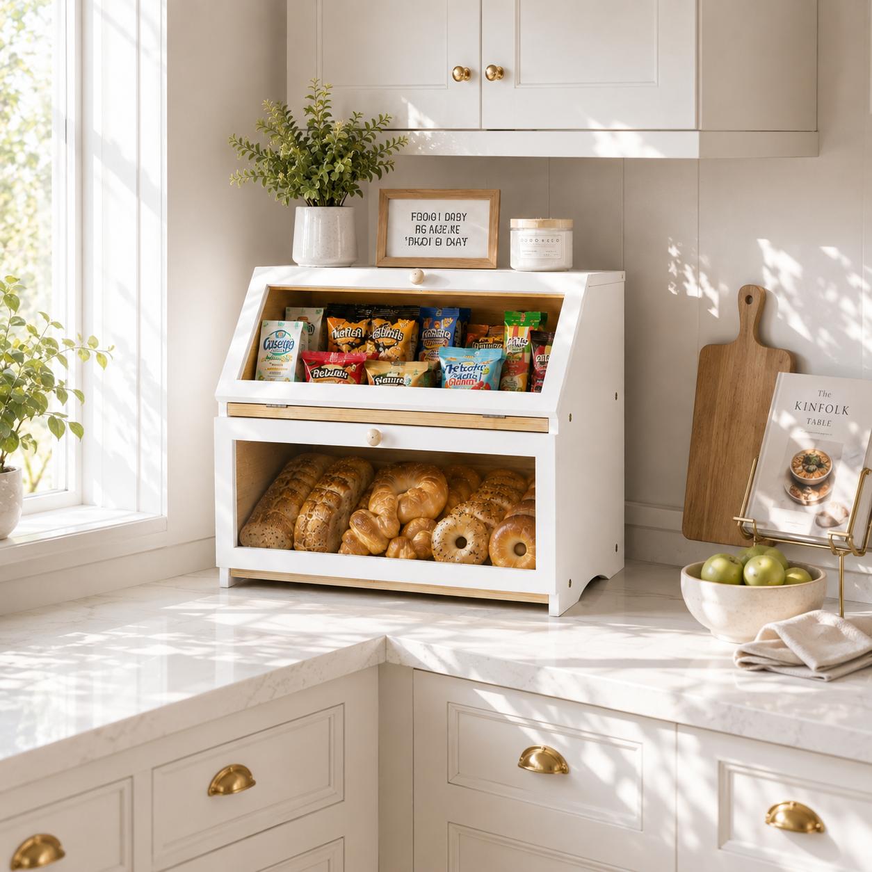 HOMEKOKO Double Layer Bread Bo - огляд і ціна Kitchen Baking Tray Organizer