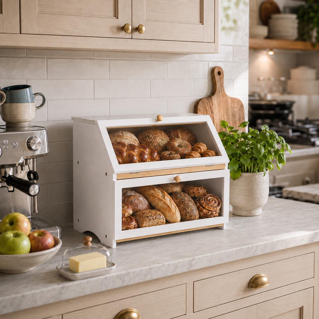 HOMEKOKO Double Layer Bread Bo - огляд і ціна Kitchen Baking Tray Organizer