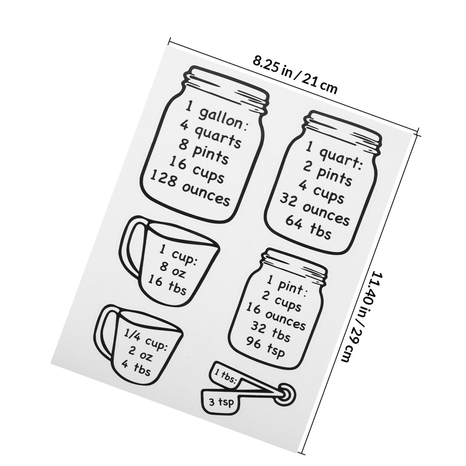2Pcs Kitchen Conversion Chart  - огляд і ціна Baking (Kitchen Ingredient)