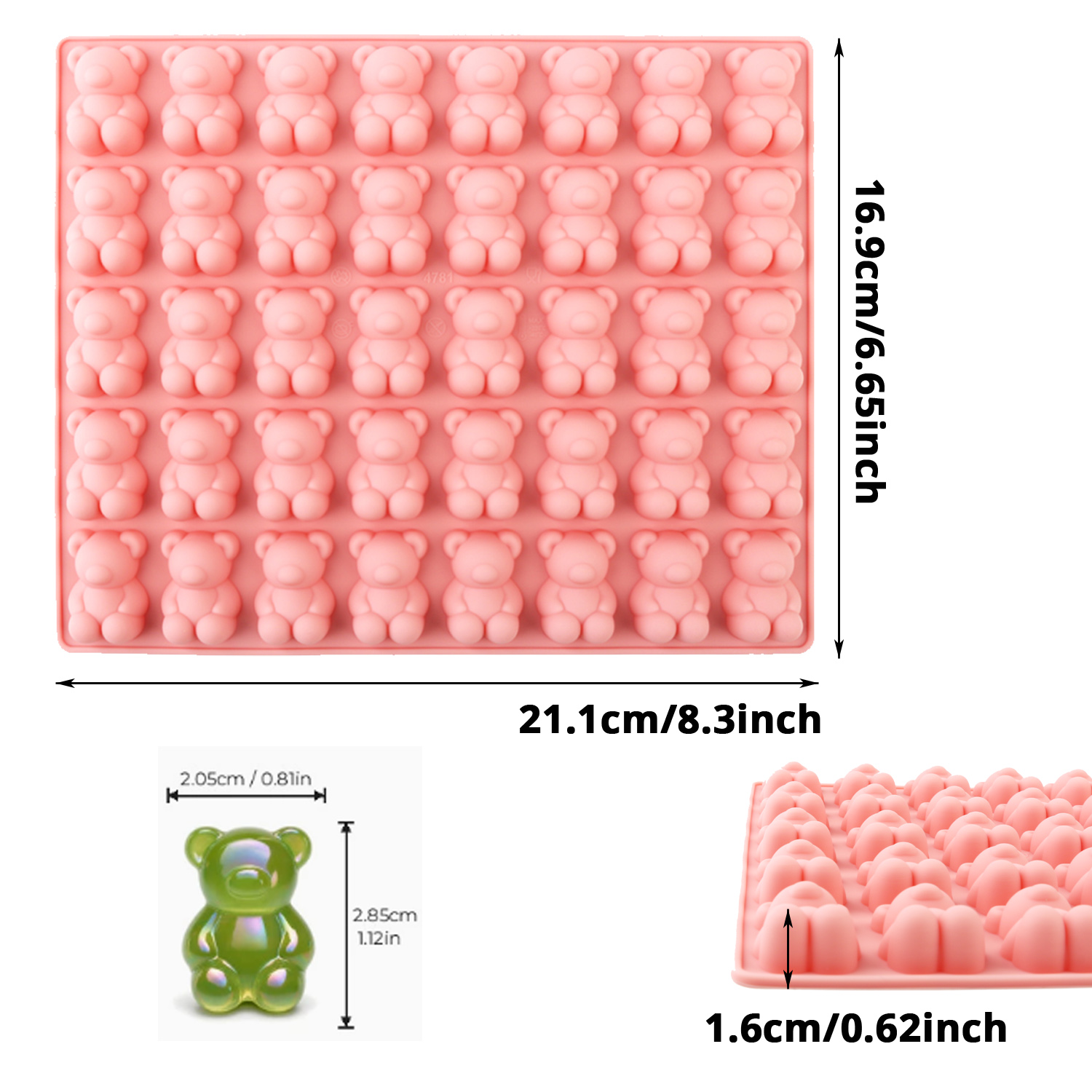 40-Cavity Bear-Shaped Silicone - огляд і ціна Kitchen Baking Molds