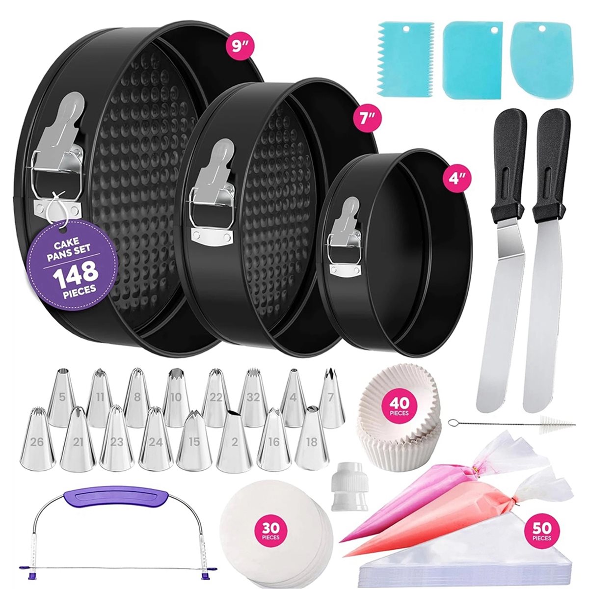 M10K 148PCS Cake Pan Set for B - огляд і ціна Springform Pan Set