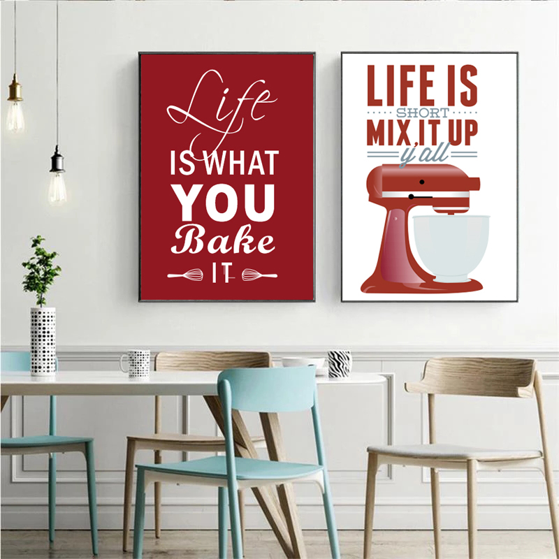 Wall Art Canvas Paintings Nord - огляд і ціна Kitchen Baking Quotes