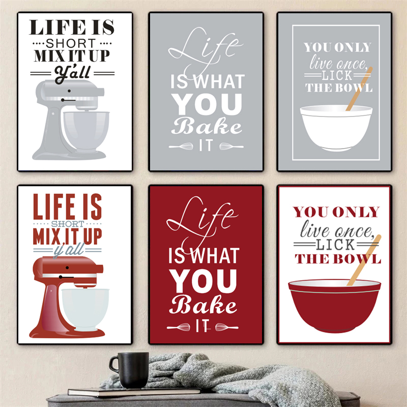Wall Art Canvas Paintings Nord - огляд і ціна Kitchen Baking Quotes