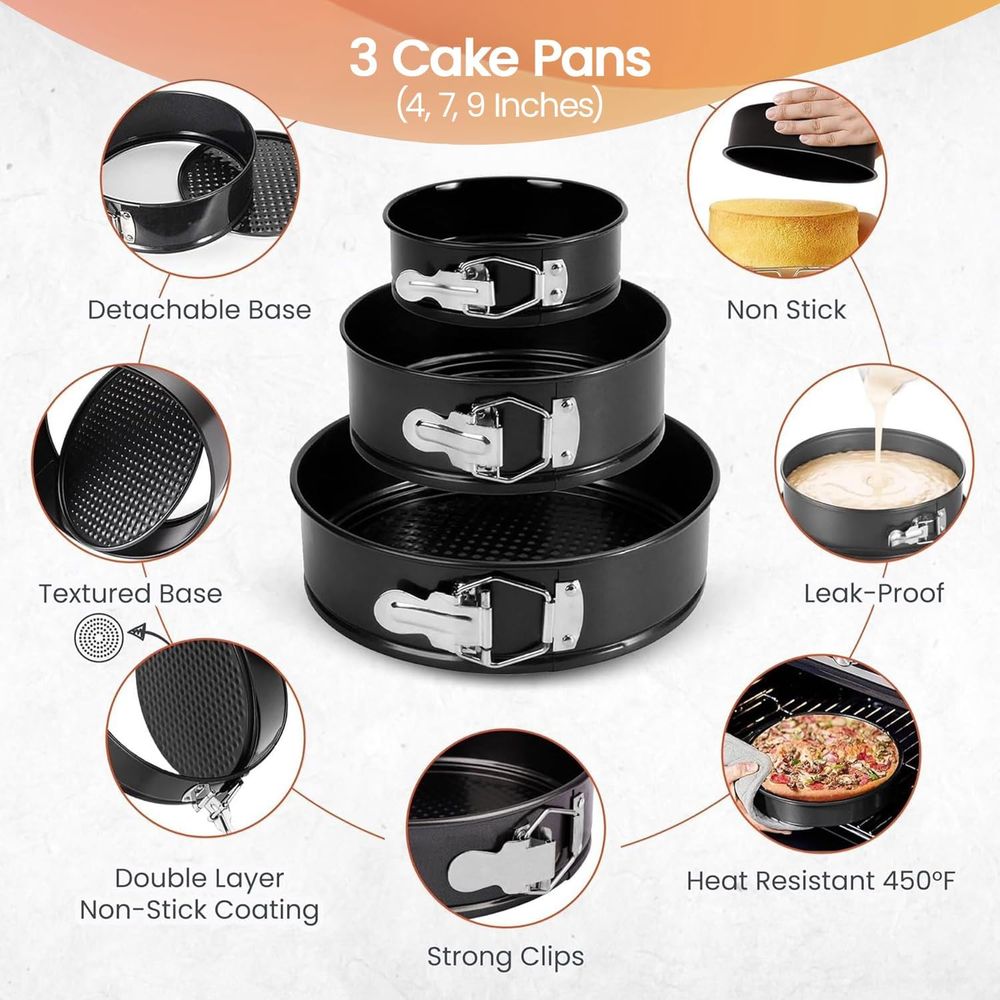 100pcs Cake Pan Set: 3-Piece N - огляд і ціна Springform Pan Set